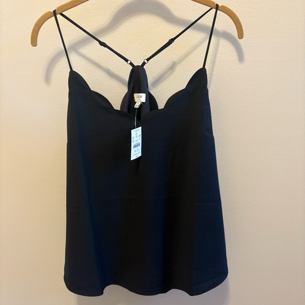 J.Crew Scallop Cami Tank Top Black